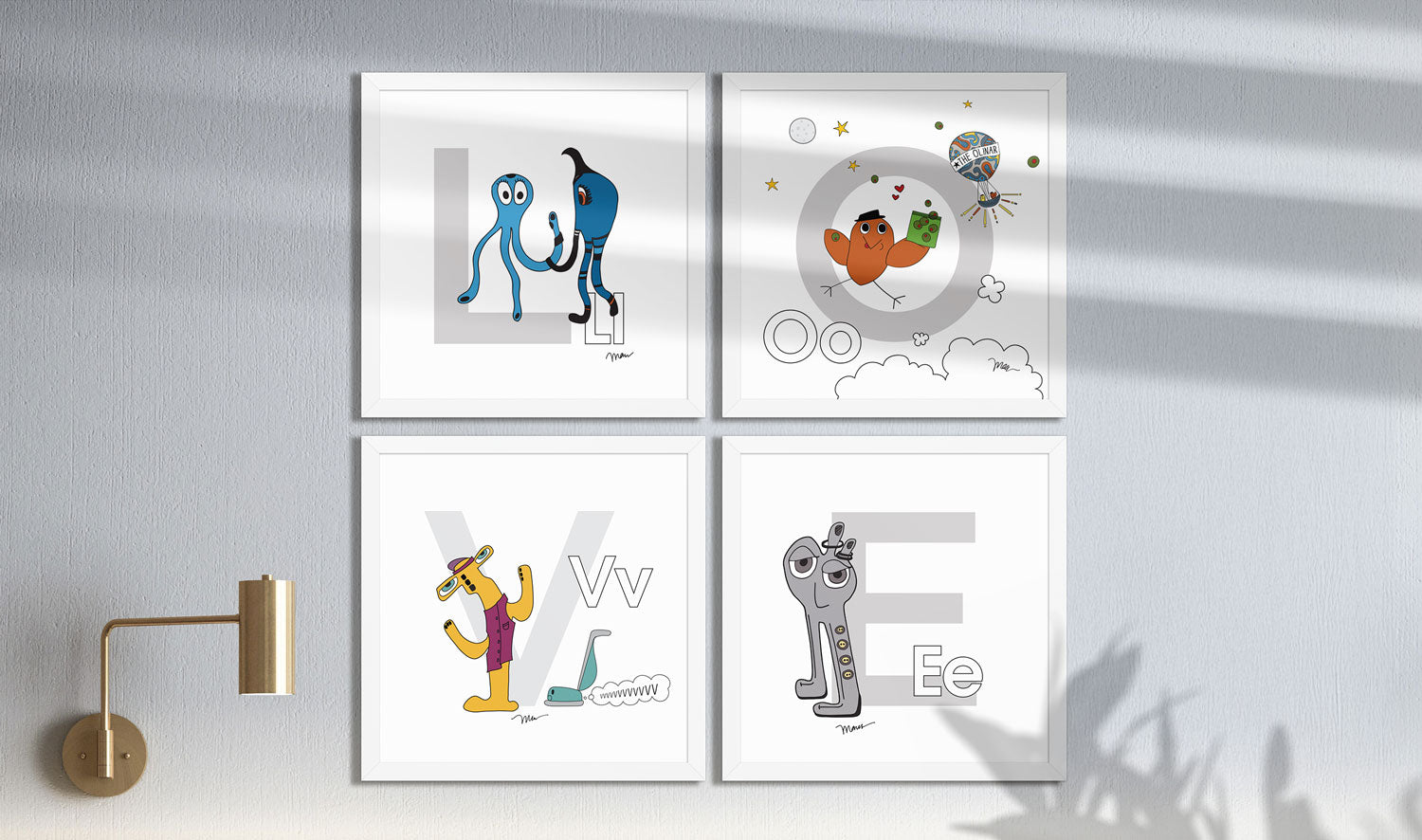 The MoMeMans® ZYX Project Alphabet Art Prints by Monica Escobar Allen