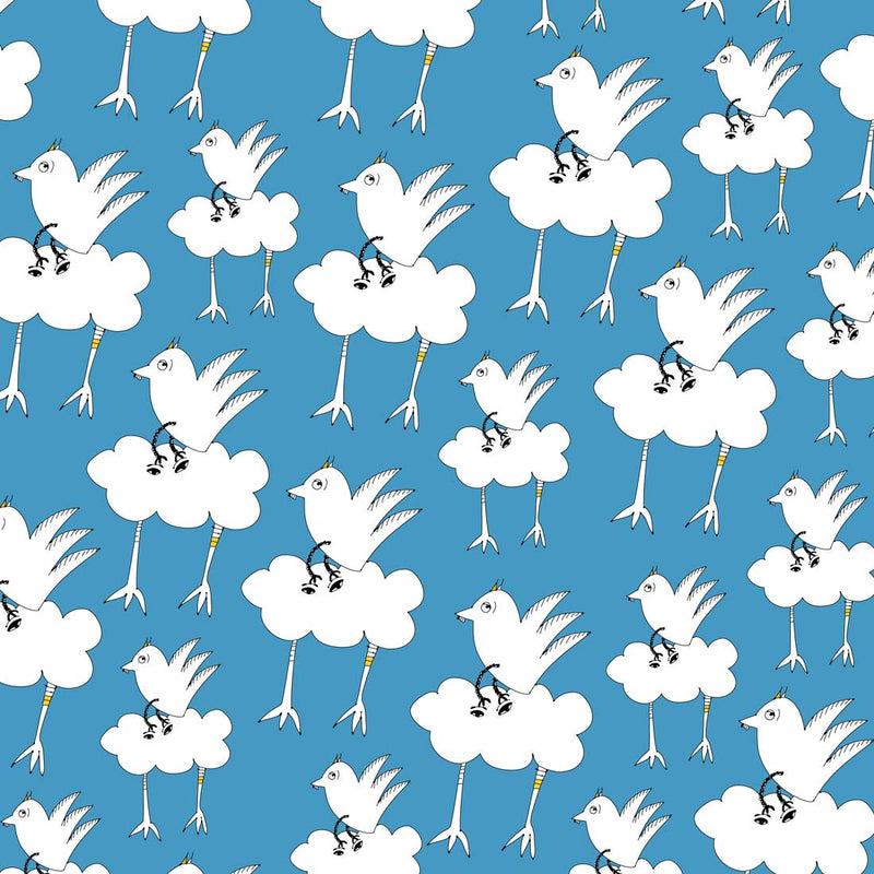 Barbara Birdie Blue Pattern | themomemans.com by Monica Escobar Allen