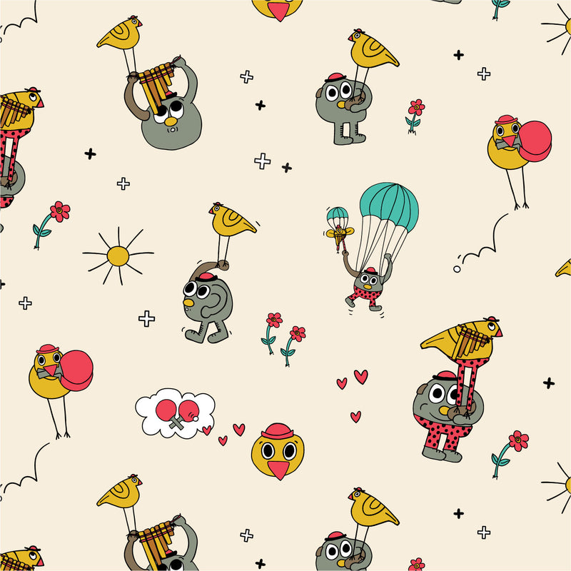 Pete + Pete Pattern Cream | themomemans.com by Monica Escobar Allen