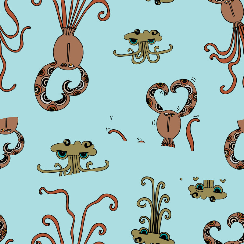 Quinn + Quinlan Pattern Aqua | themomemans.com by Monica Escobar Allen