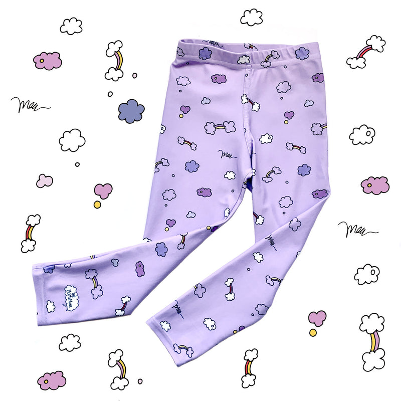 Shower Me with Rainbows Pattern Leggings | themomemans.com by Monica Escobar Allen