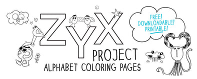 Free Alphabet Coloring Pages. The MoMeMans® ZYX Project by Monica Escobar Allen