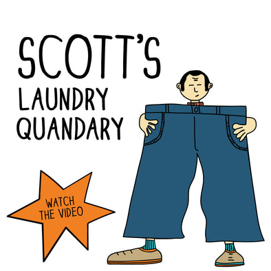 Scott's Laundry Quandary. The MoMeMans® by Monica Escobar Allen. When you're met with an obstacle, solve the problem with a little creativity.