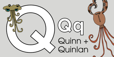 The MoMeMans® ZYX Project. Letter Q: Quinn + Quinlan by Monica Escobar Allen.