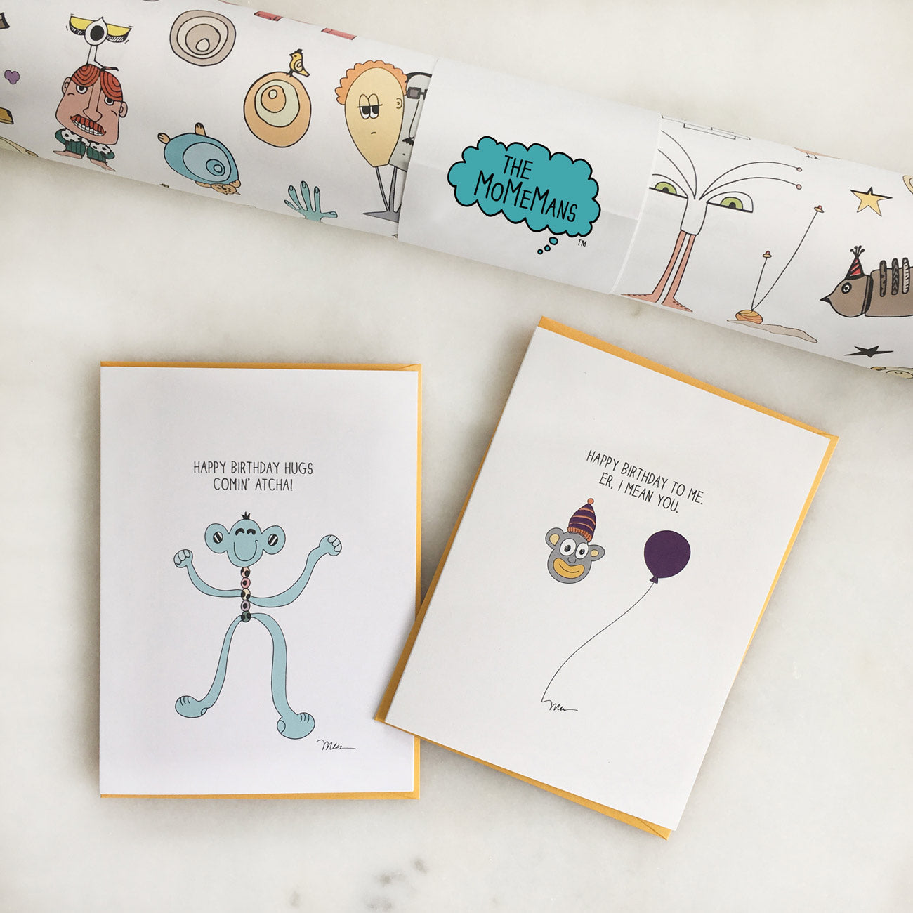 Happy Birthday. The MoMeMans by Monica Escobar Allen.