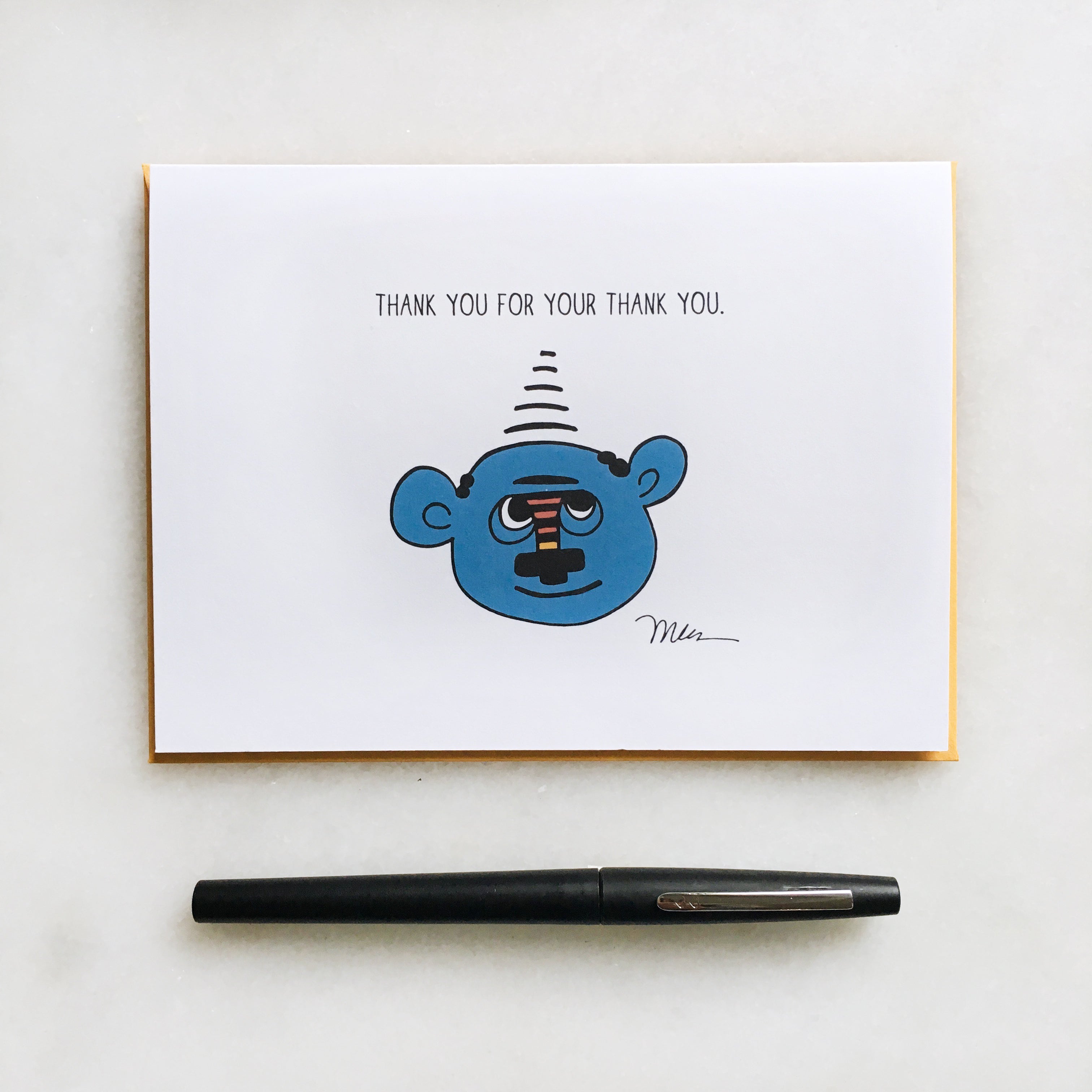 Thank you for your thank you Greeting Card, Thank You Card. The MoMeMans by Monica Escobar Allen Brooklyn, NY