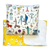 Barbara Birdie Teddy Bear Sherpa Sunshine, The MoMeMans Signature Luxe Velveteen Playroom Pillow | themomemans.com