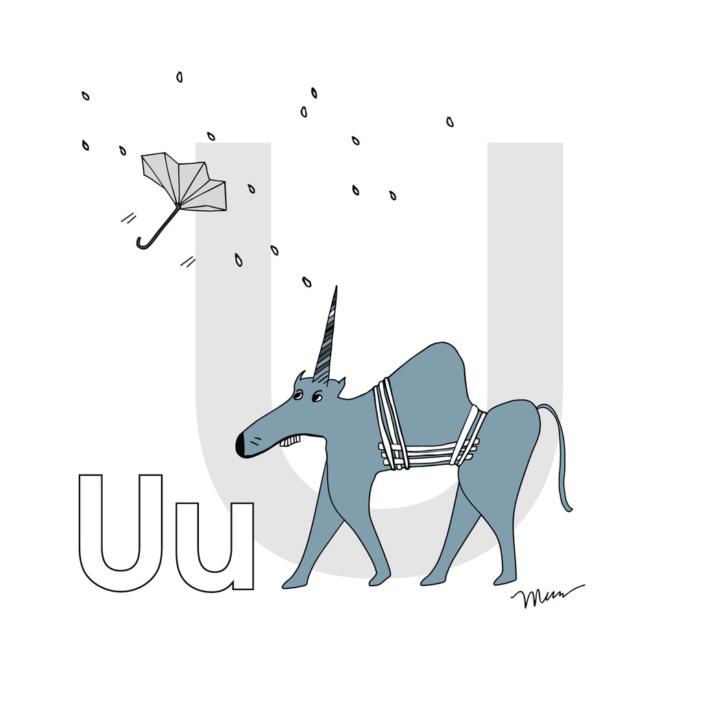 Nursery Wall Art Letter U Art Print | themomemans.com