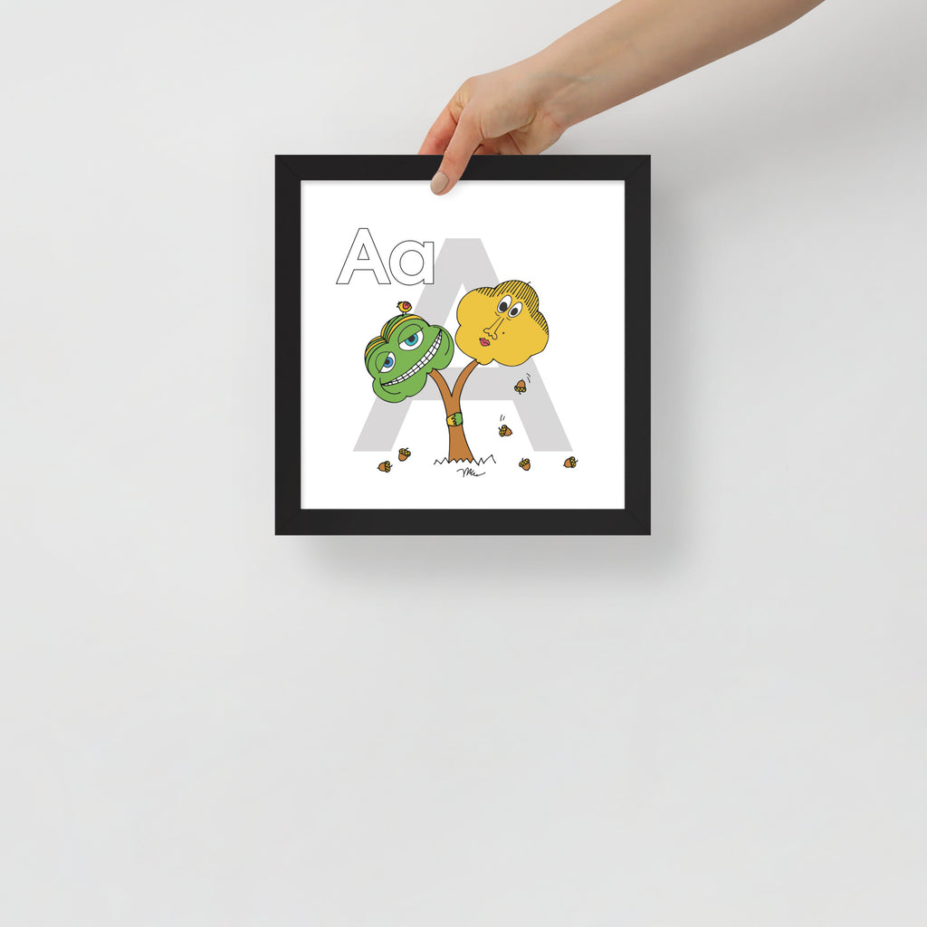 Letter A Nursery Art Print Framed | themomemans.com