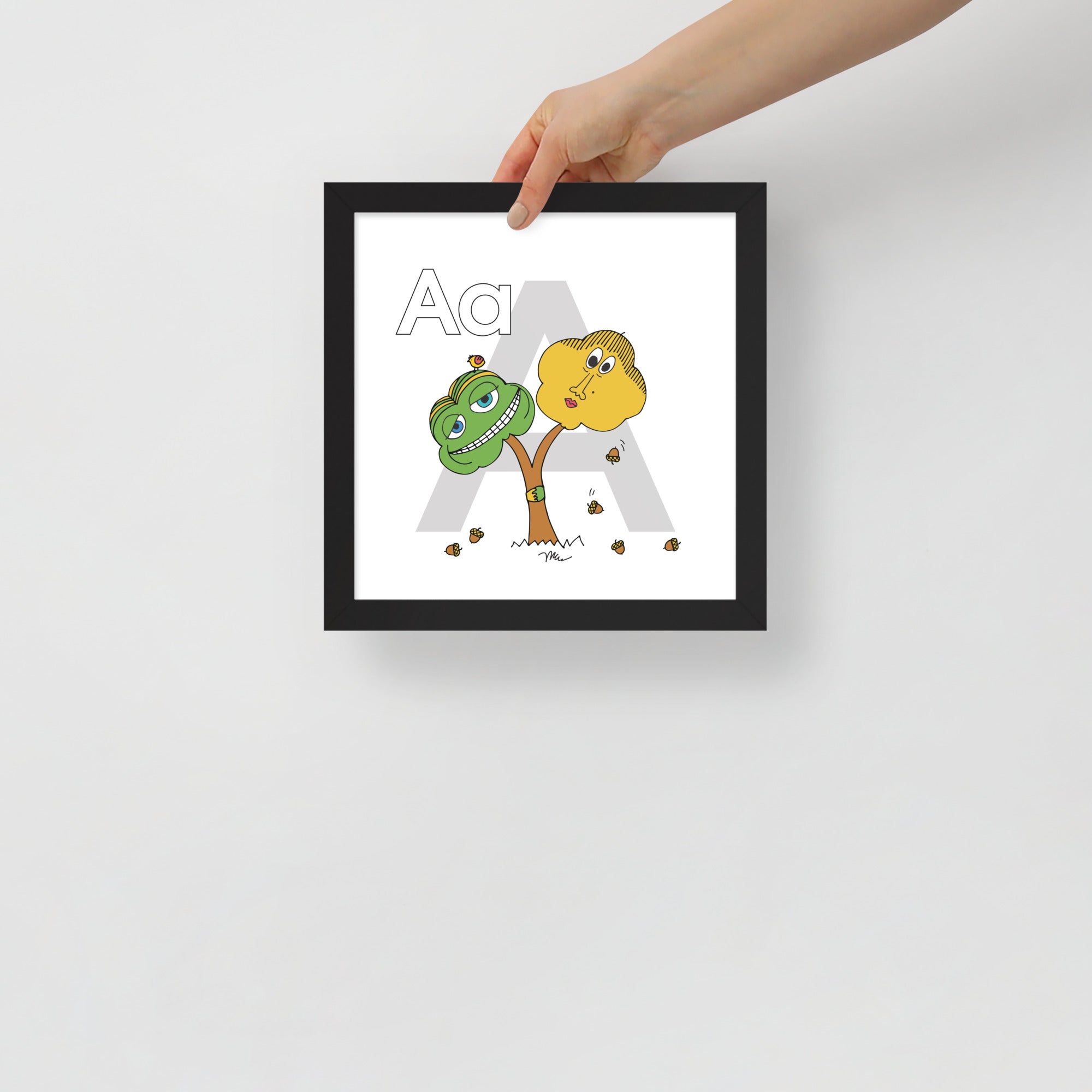 Letter A Nursery Art Print Framed | themomemans.com