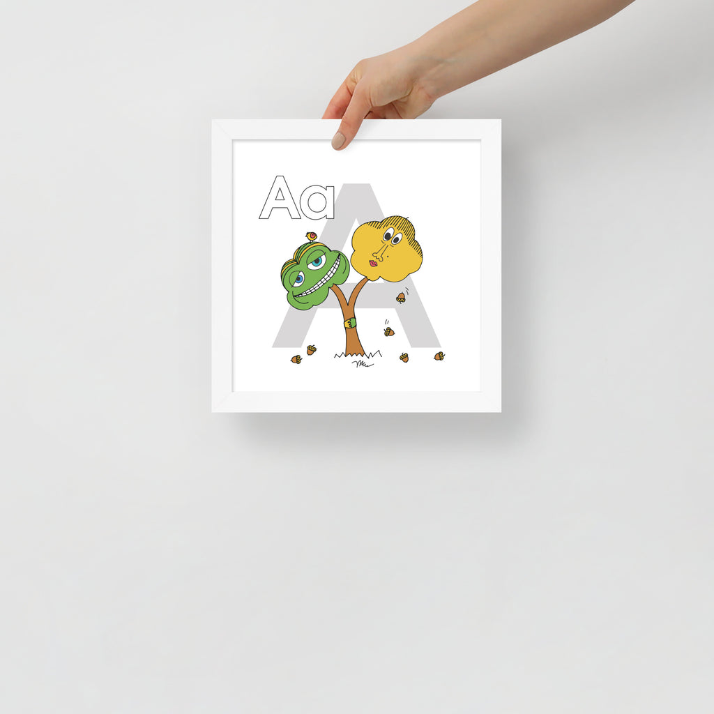 Letter A Nursery Art Print Framed | themomemans.com