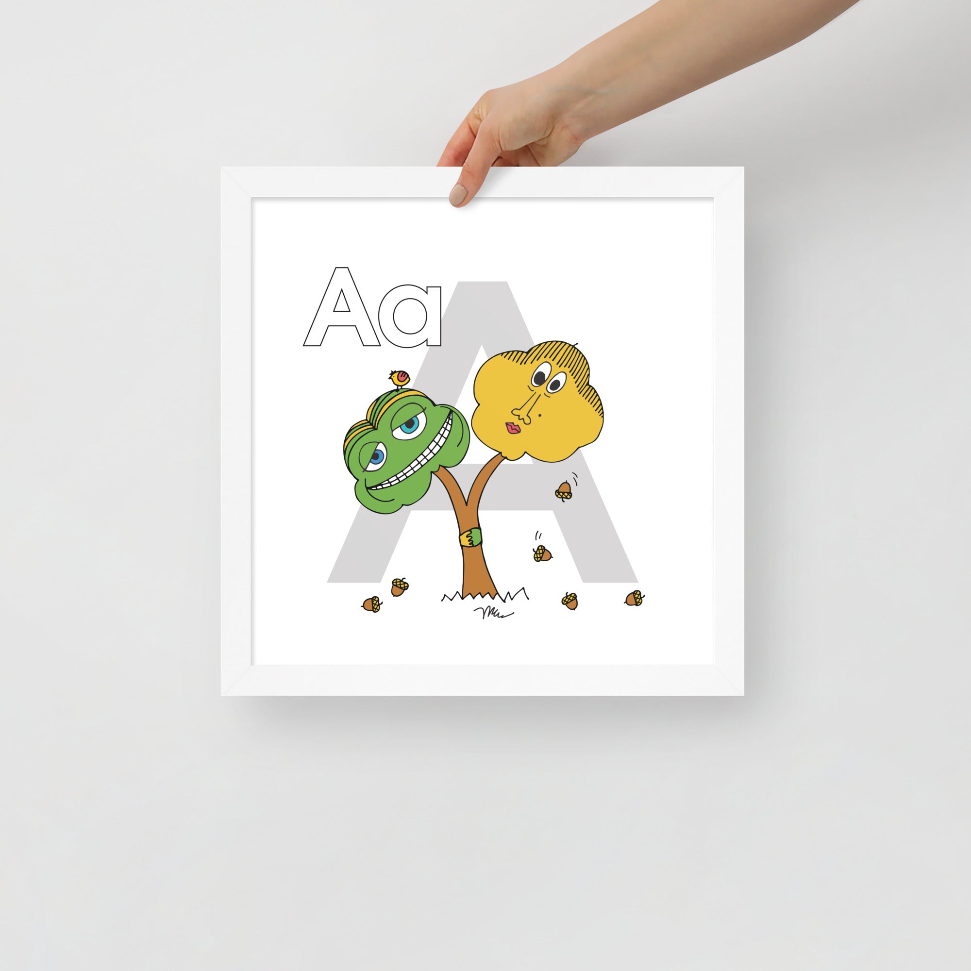 Letter A Nursery Art Print Framed | themomemans.com
