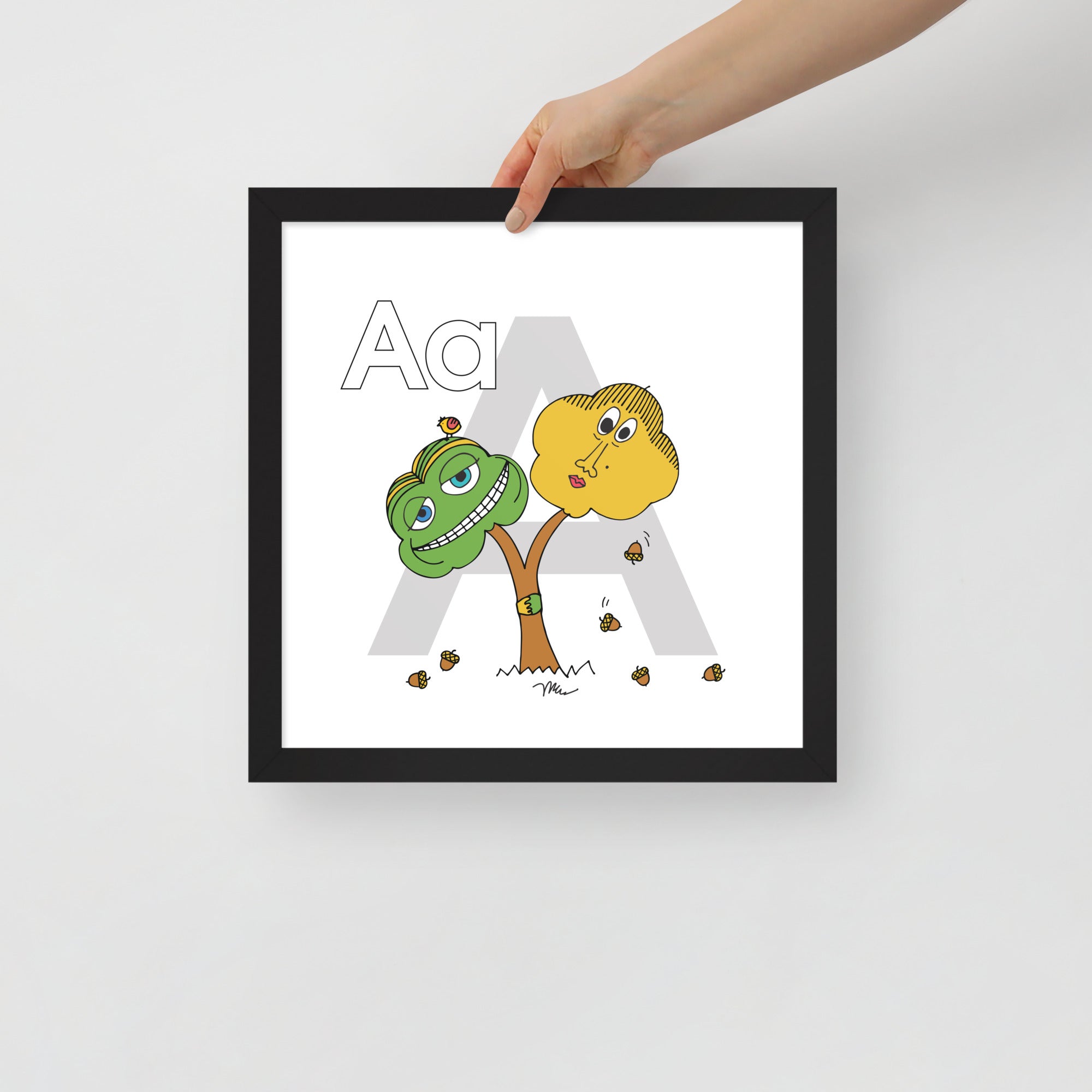 Letter A Nursery Art Print Framed | themomemans.com