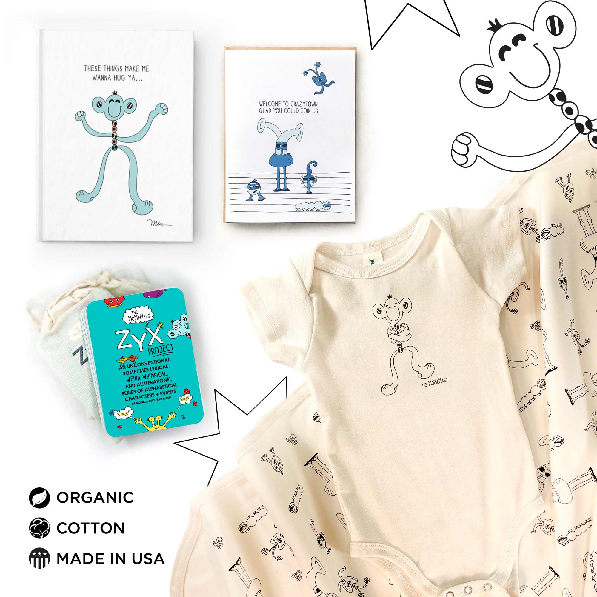 The Complete Unisex Baby Shower Bundle Featuring Hayhay and Bots Family | themomemans.com by Monica Escobar Allen