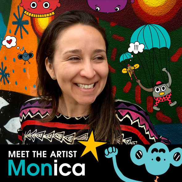 Monica Escobar Allen. Meet the Artist of The MoMeMans® Bringing Joy to Parenting by Finding the Funny, Sunny Side with Stories + Baby Goods + Gifts for Creative Grown-Up Kids. Brooklyn, NY