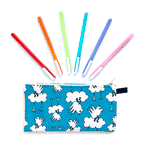 Machine Washable Pencil Cases and Activity Pouches. From The MoMeMans. Shipping from Brooklyn, NY to anywhere in the USA!