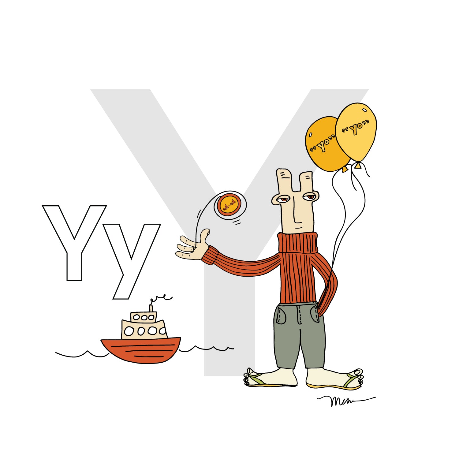 Nursery Wall Art Letter Y Art Print | themomemans.com