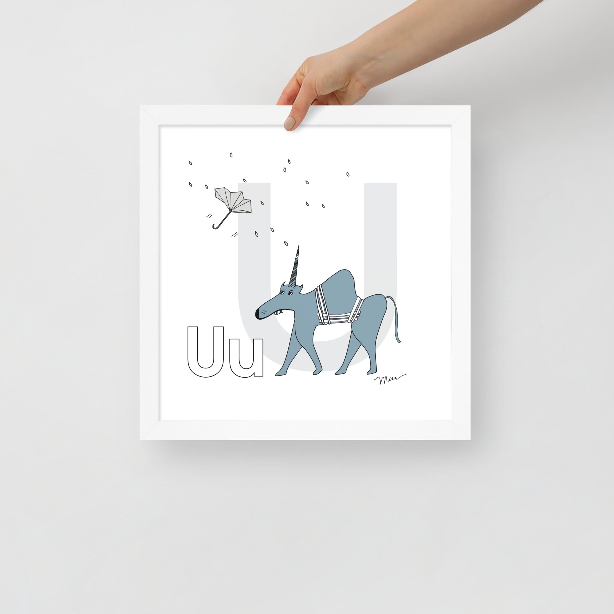 Nursery Wall Art Letter U Art Print | themomemans.com