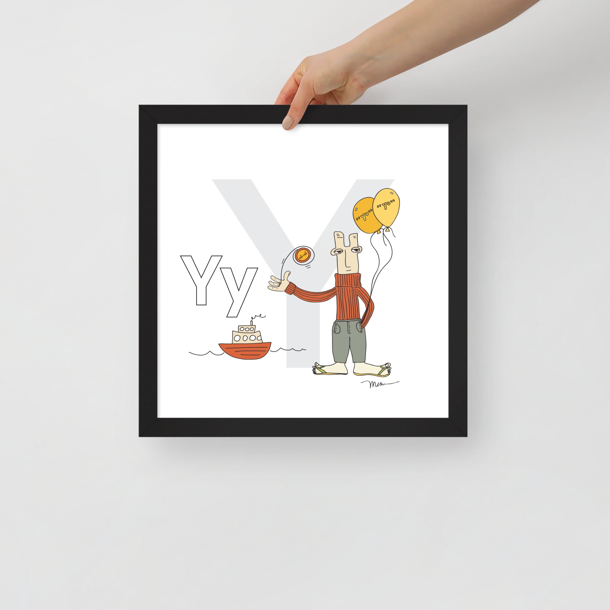 Nursery Wall Art Letter Y Art Print | themomemans.com