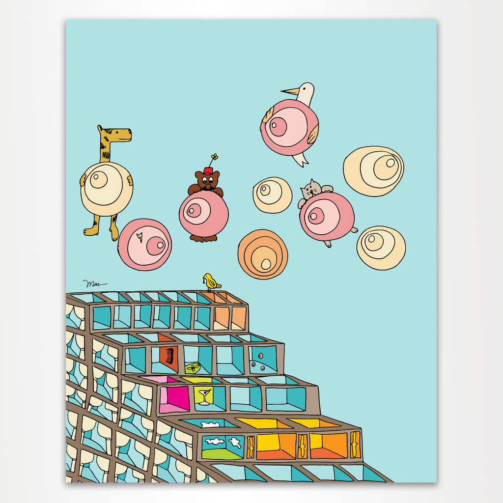 Nursery Wall Art Stairhouses Print | themomemans.com