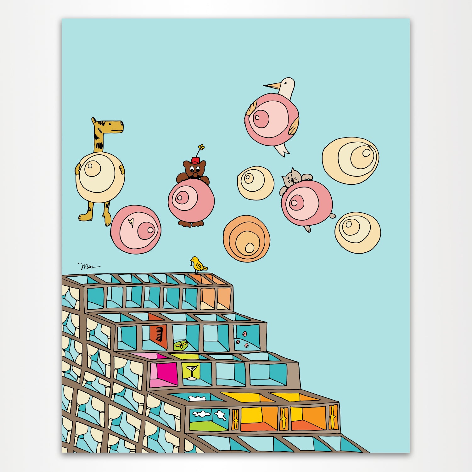 Nursery Wall Art Stairhouses Print | themomemans.com