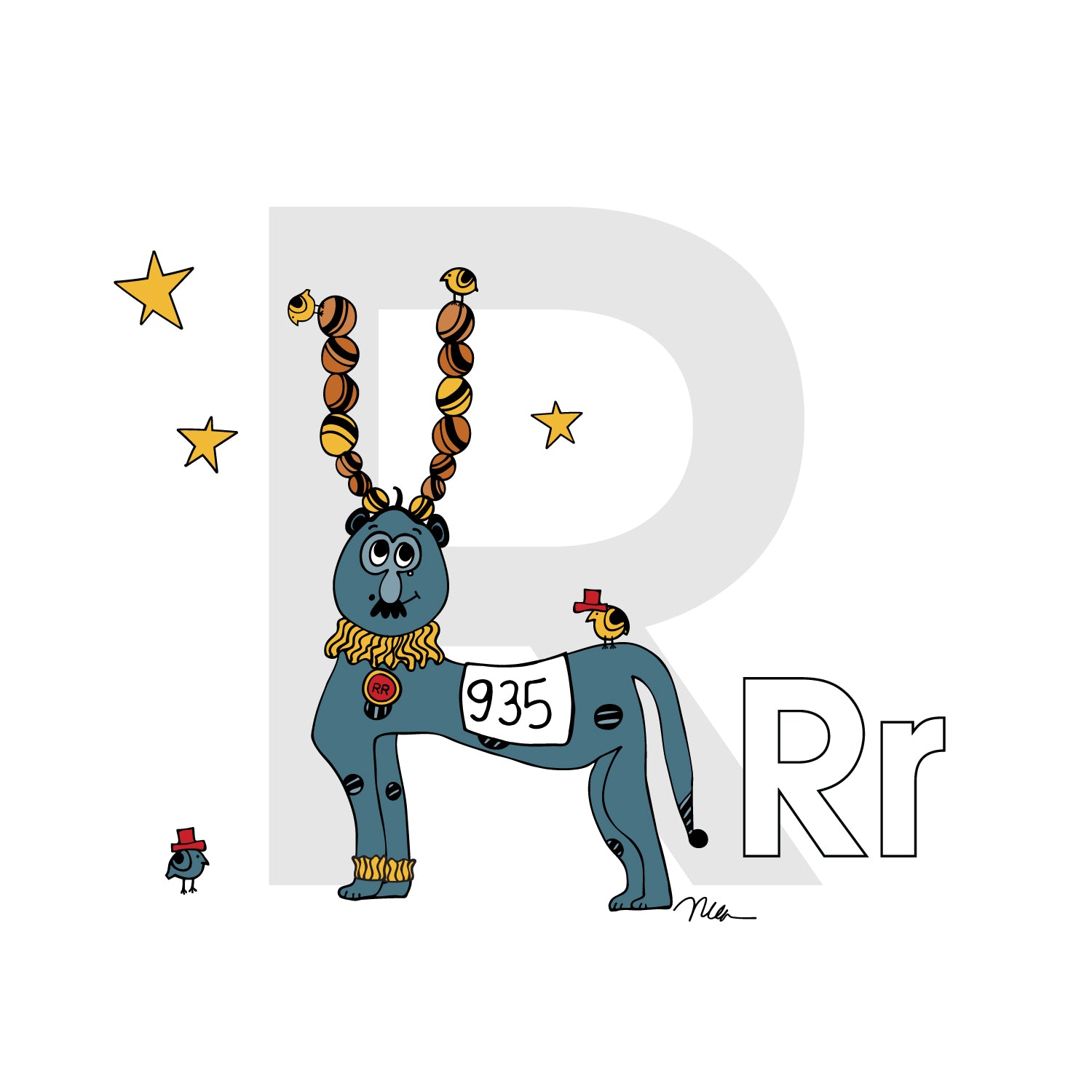 Nursery Wall Art Letter R Art Print | themomemans.com