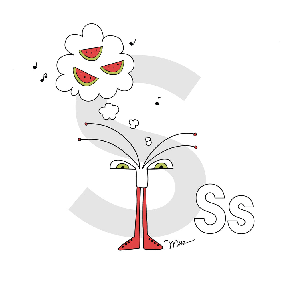 Nursery Wall Art Letter S Art Print | themomemans.com