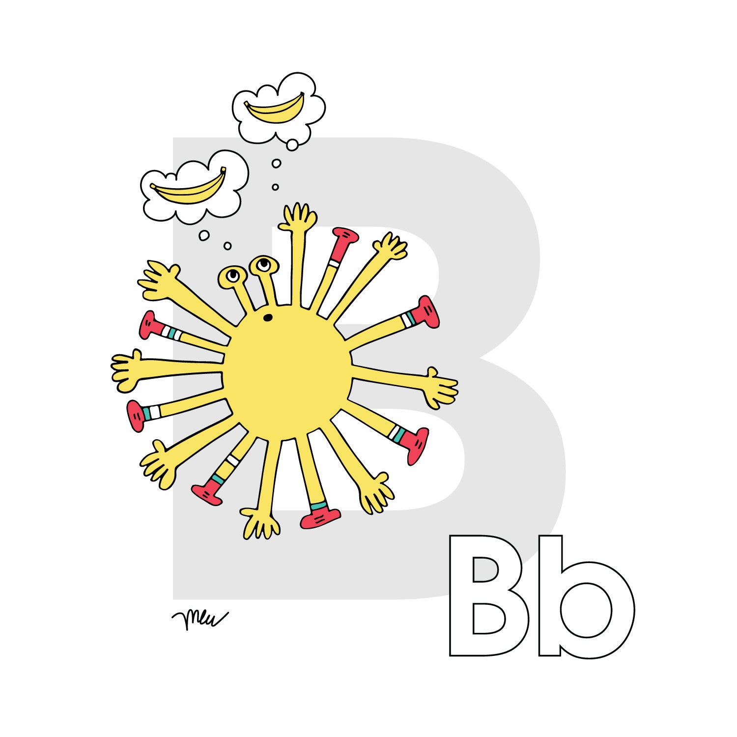 Nursery Wall Art Letter B Art Print | themomemans.com