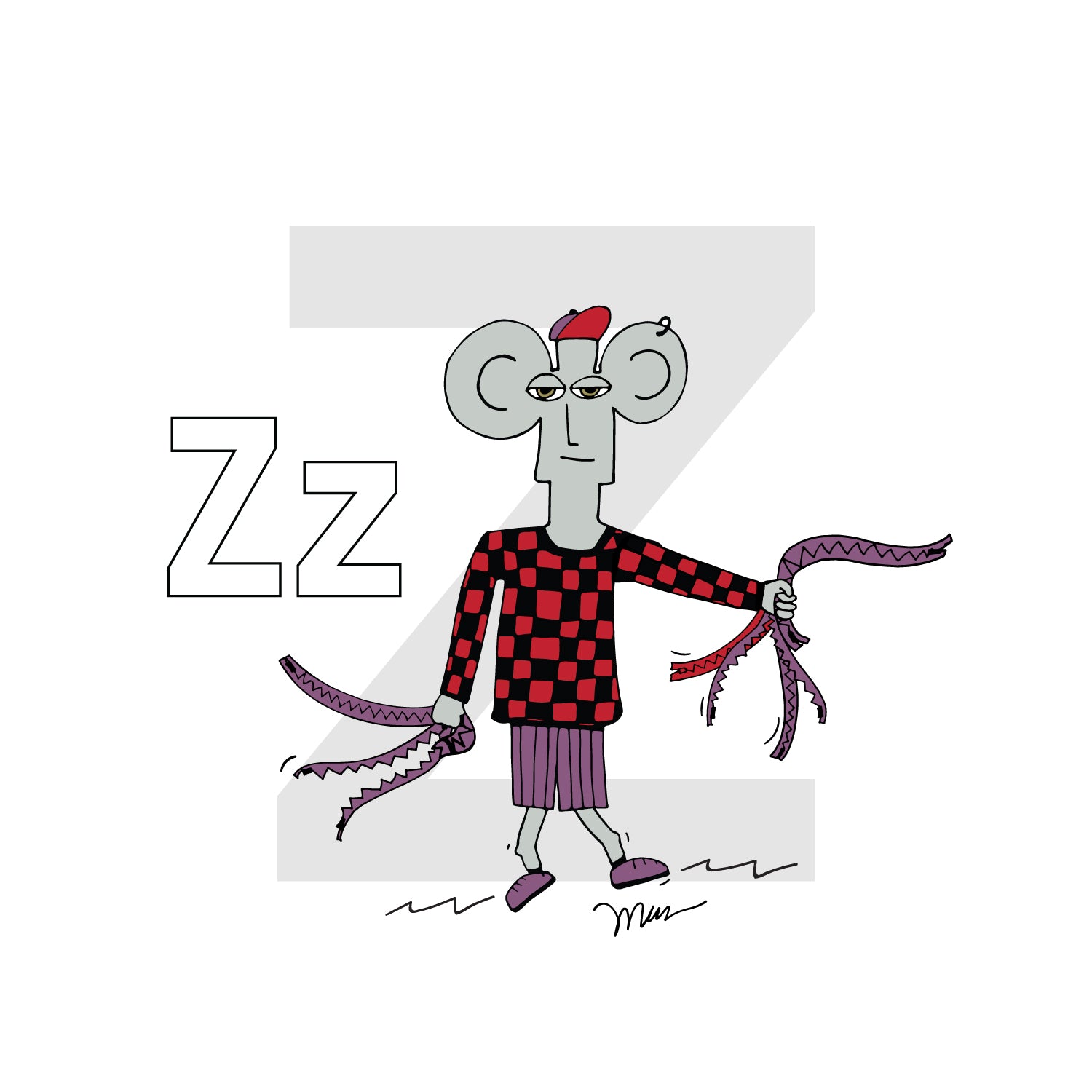 Nursery Wall Art Letter Z Art Print | themomemans.com