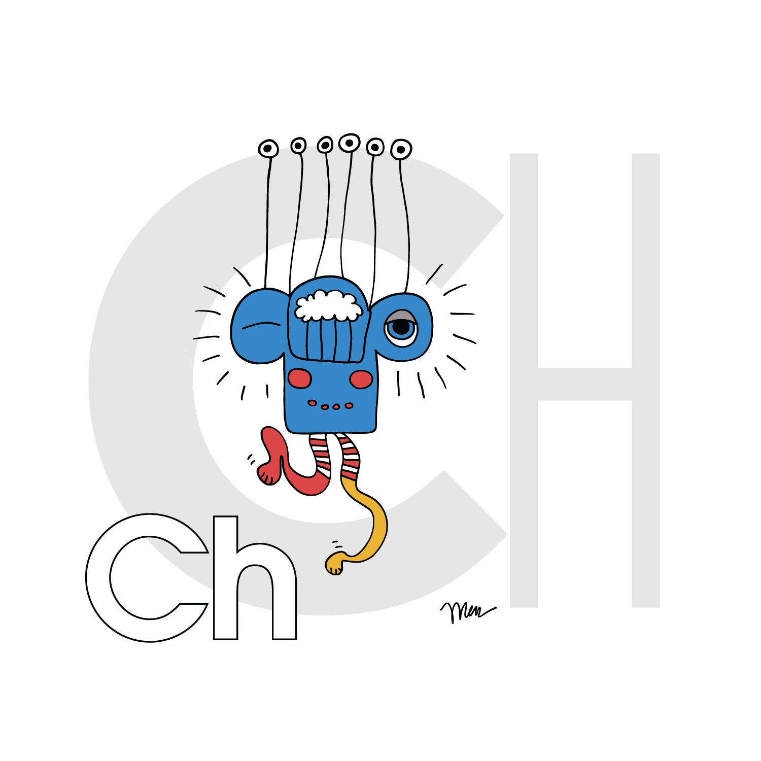 Nursery Wall Art Letter Ch Art Print | themomemans.com