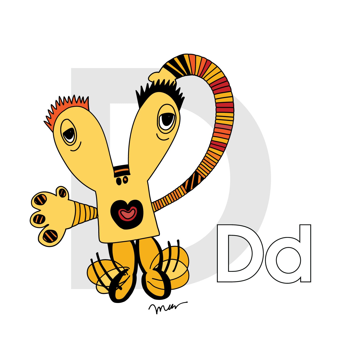 Nursery Wall Art Letter D Art Print | themomemans.com