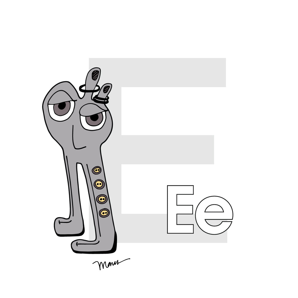 Nursery Wall Art Letter E Art Print | themomemans.com