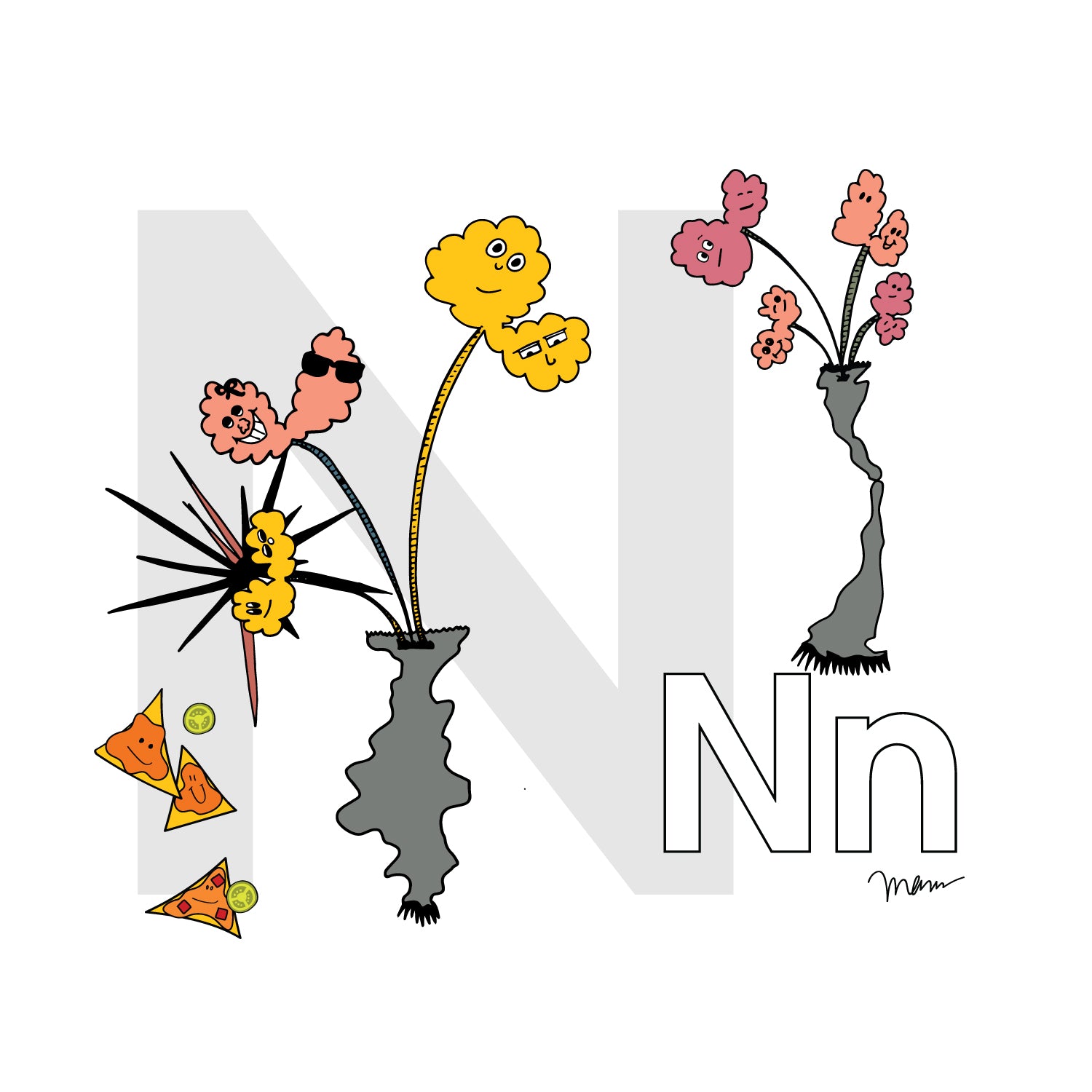 Nursery Wall Art Letter N Art Print | themomemans.com