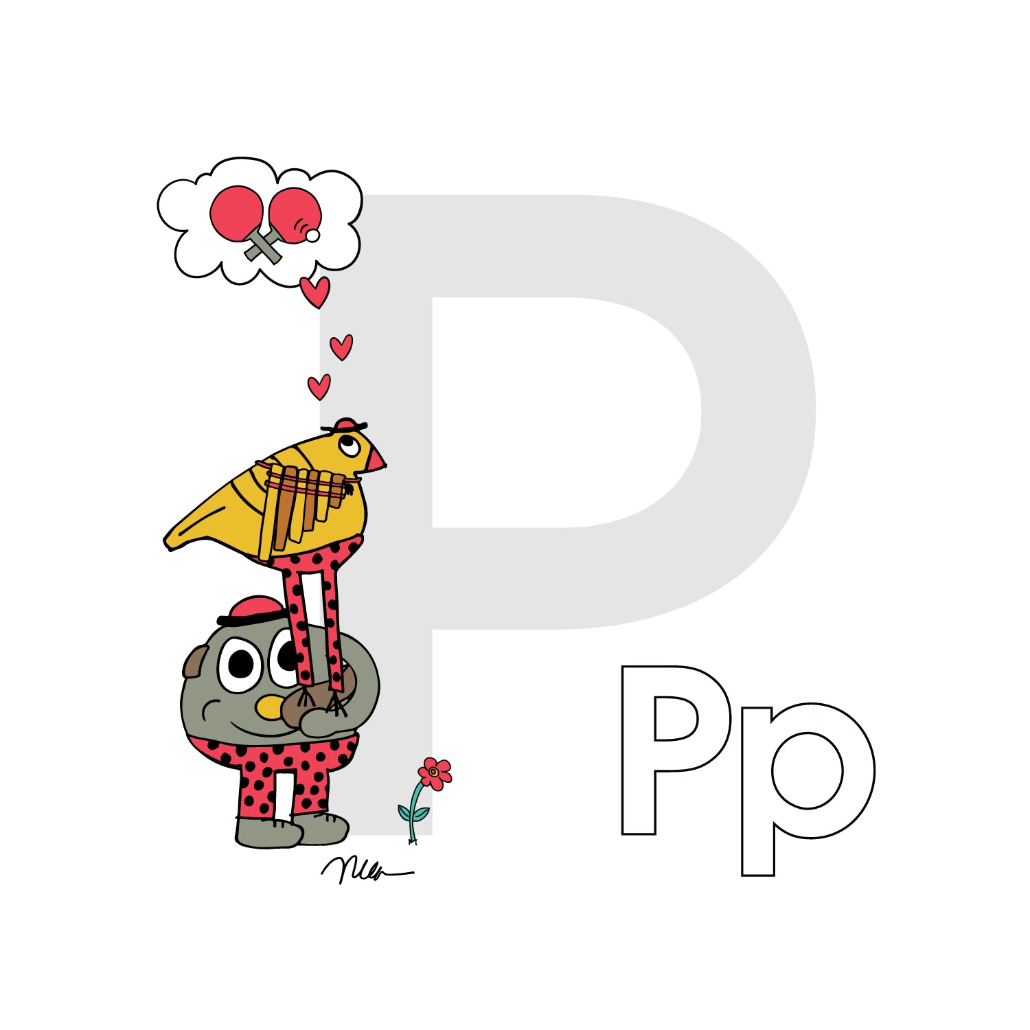 Nursery Wall Art Letter P Art Print | themomemans.com