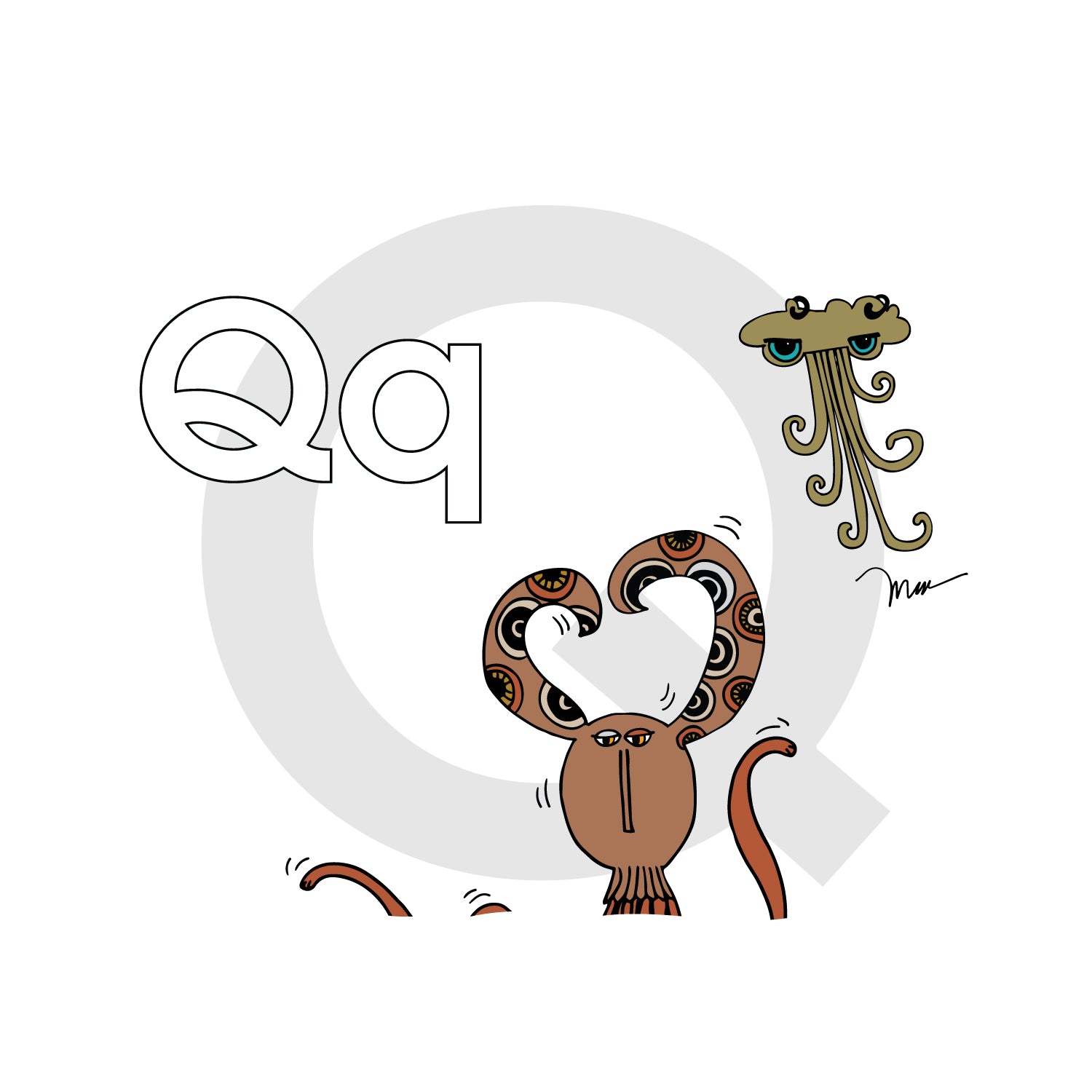 Nursery Wall Art Letter Q Art Print | themomemans.com