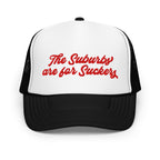 The Suburbs are for Suckers Dad Trucker Hat, Black | themomemans.com