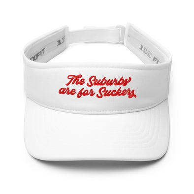 The Suburbs are for Suckers Visor, white | themomemans.com