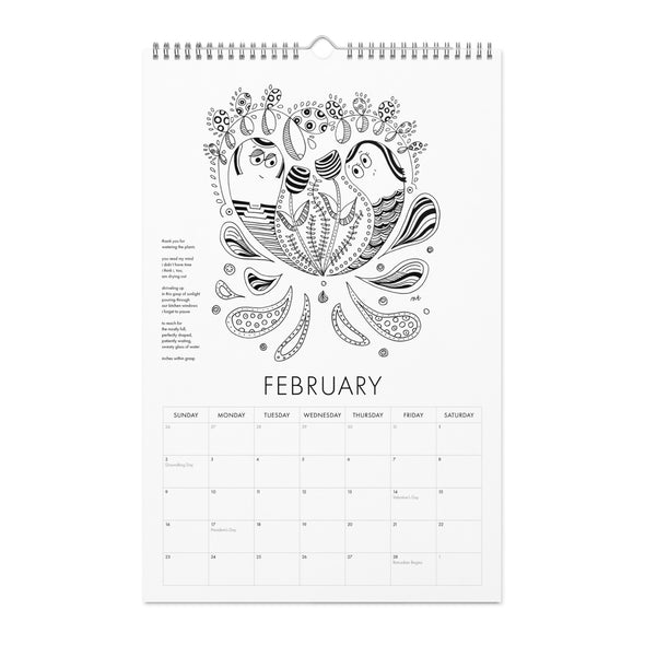 2025 Calendar February | themomemans.com by Monica Escobar Allen