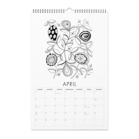 2025 Calendar April | themomemans.com by Monica Escobar Allen