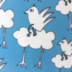 Barbara Blue Super Lux Velveteen Pillow for kids' rooms and playrooms. The MoMeMans® by Monica Escobar Allen.