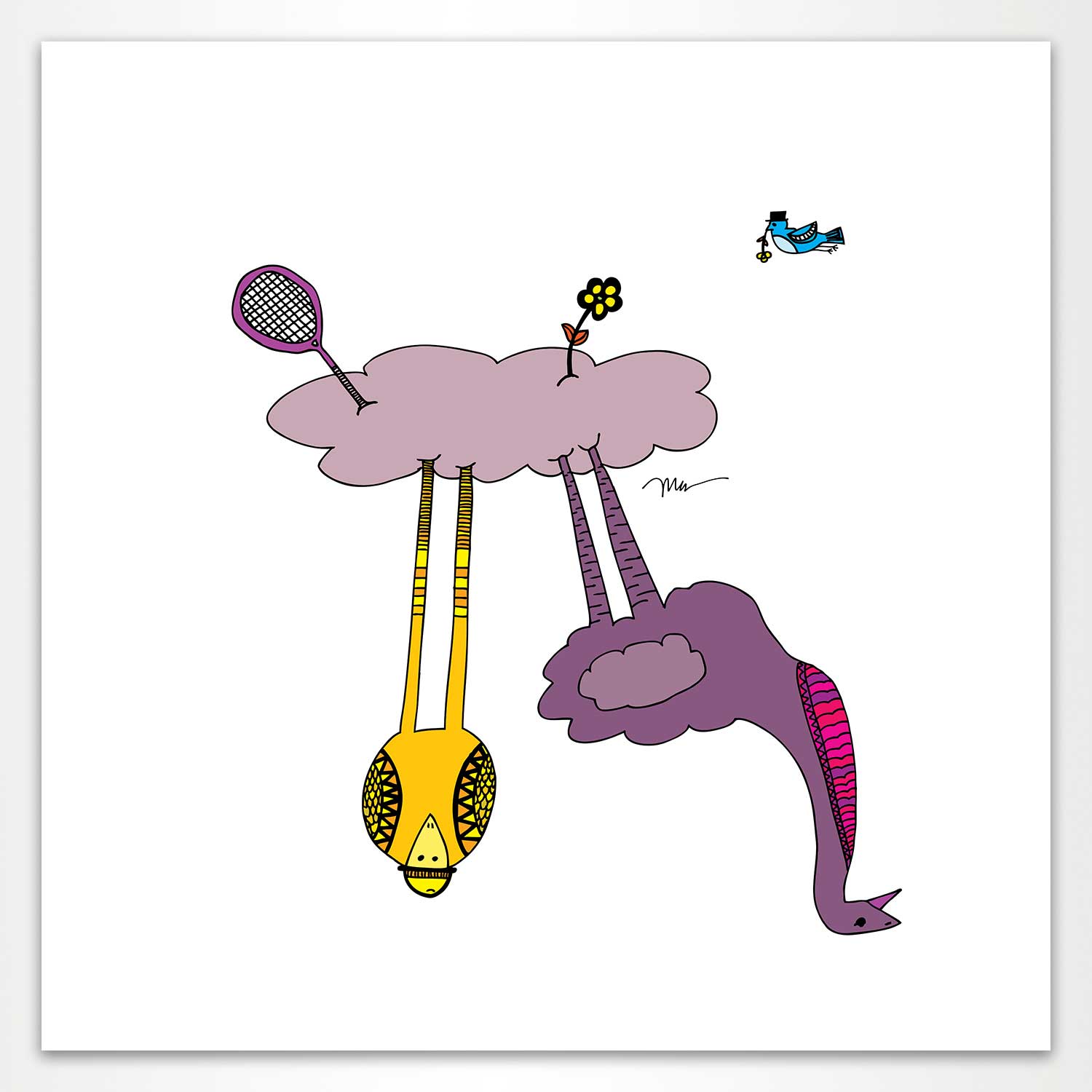 The MoMeMans® The Cloud Birds Print by Monica Escobar Allen