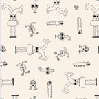Bots Family Blanket Design. Organic Cotton Gender-Neutral Baby Blankets. Eco-friendly Unisex Styles for Hipster Babies. The MoMeMans by Monica Escobar Allen. Brooklyn, NY