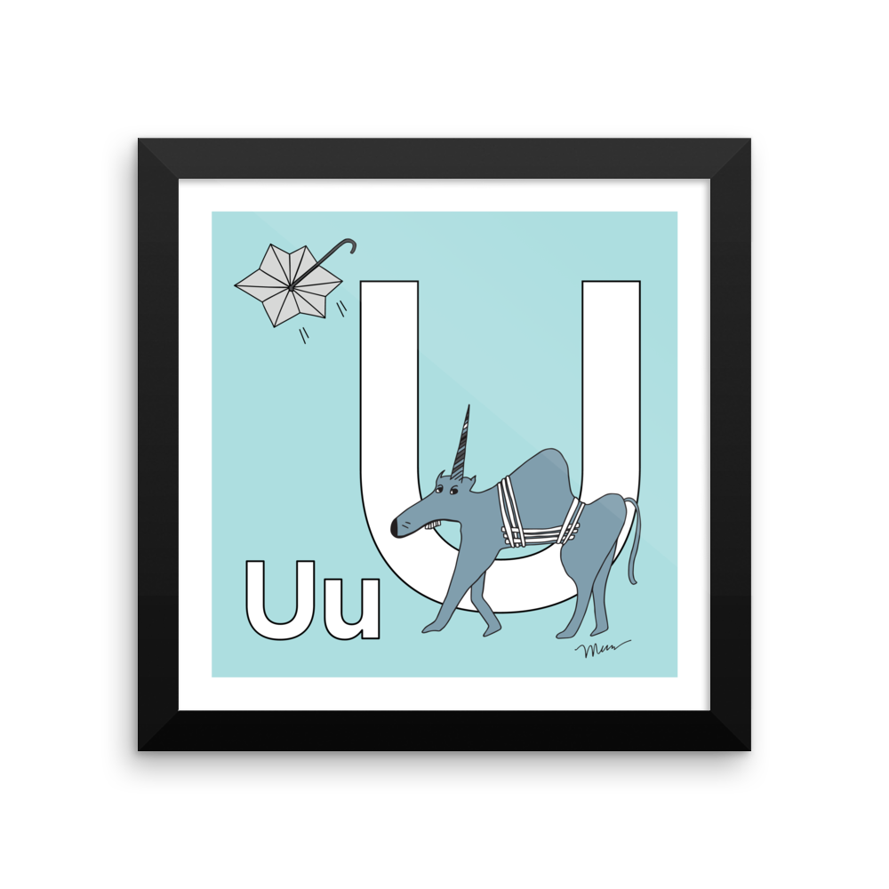 The MoMeMans® Nursery and Kid's Room Letter U Print by Monica Escobar Allen. For all the unique kids that will ultimately change the world.