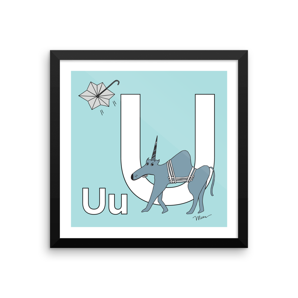 The MoMeMans® Nursery and Kid's Room Letter U Print by Monica Escobar Allen. For all the unique kids that will ultimately change the world.