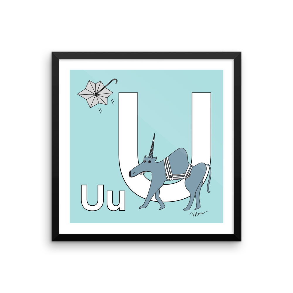 The MoMeMans® Nursery and Kid's Room Letter U Print by Monica Escobar Allen. For all the unique kids that will ultimately change the world.
