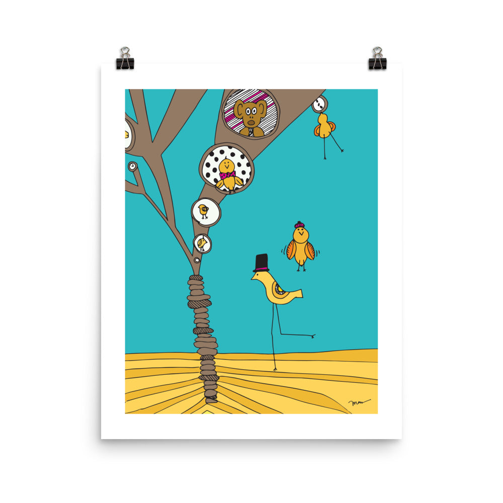 The MoMeMans® Treehouses Print by Monica Escobar Allen