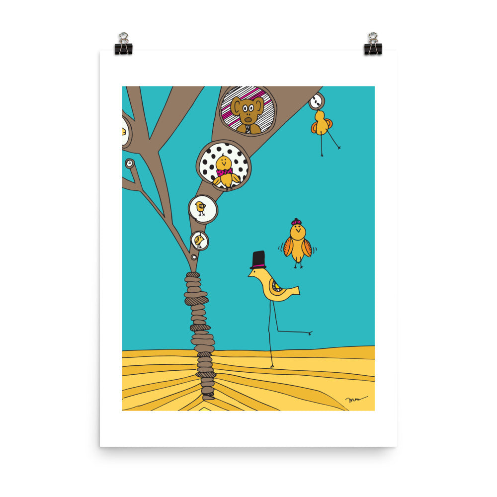 The MoMeMans® Treehouses Print by Monica Escobar Allen