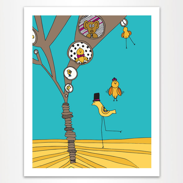 The MoMeMans® Treehouses Print by Monica Escobar Allen