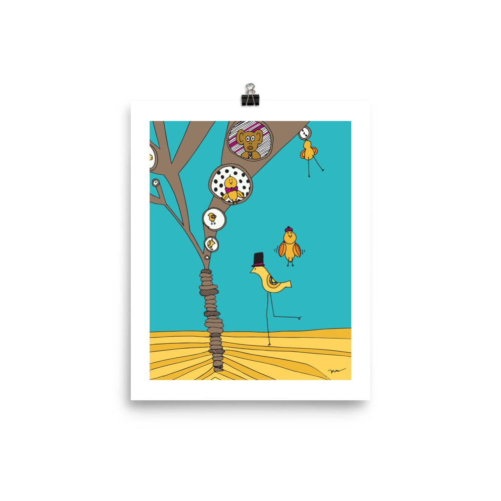 The MoMeMans® Treehouses Print by Monica Escobar Allen
