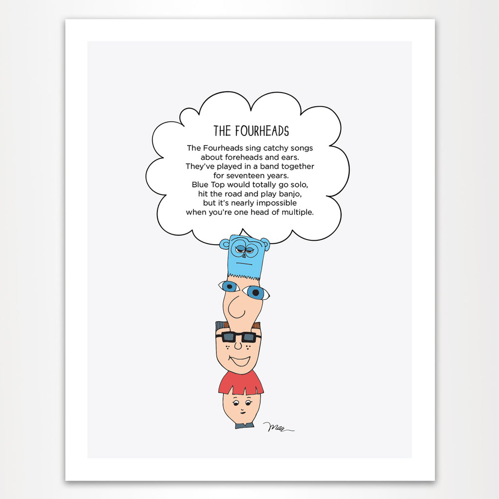 The MoMeMans® Fourheads Print by Monica Escobar Allen